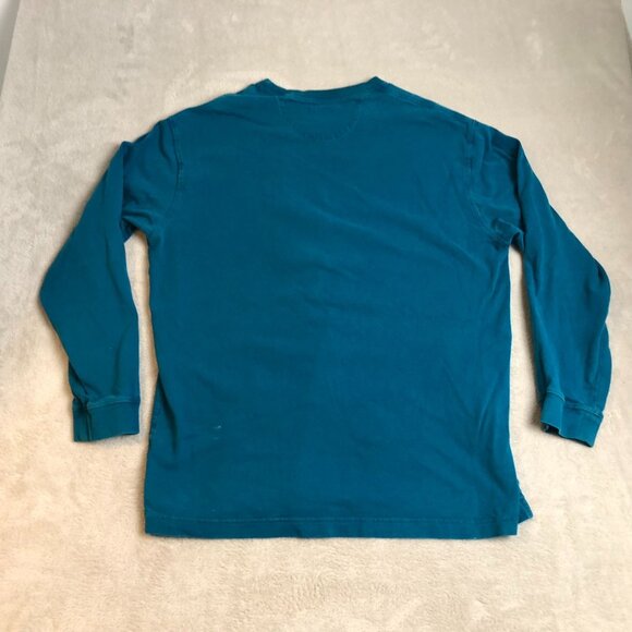 Duluth Trading Mens T-Shirt Medium Teal Long Sleeve Cotton Shirt W/ Chest Pocket - Picture 7 of 7